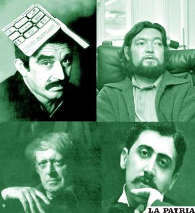 Gabriel García Márquez, Julio Cortázar, Anthony Burgess y Marcel Proust