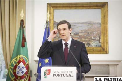 Primer ministro conservador luso, Pedro Passos Coelho