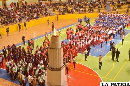 Durante el acto de inauguración de los Juegos Trasandinos Bolivia 2013