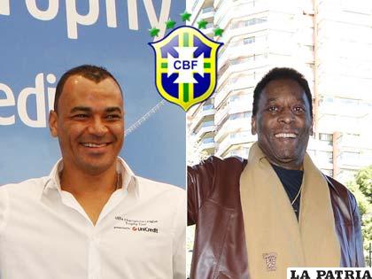 Cafú y Pelé, dos astros del fútbol brasileño