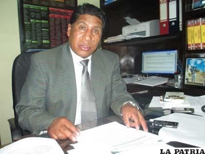 El primer vicepresidente de la Asociación de Magistrados de Oruro, José Luis Choque Navia