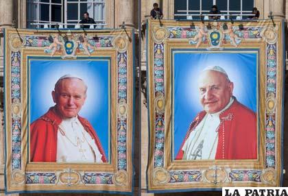 Imagen de los Papas Juan XXI y Juan Pablo II
