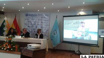 Conferencia de prensa de la ONU sobre el trabajo judicial en Bolivia