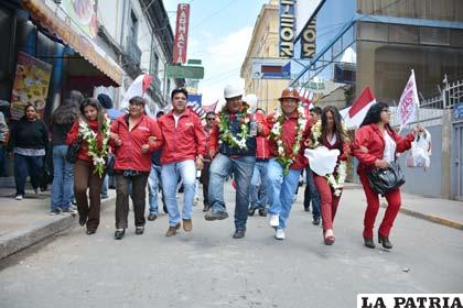 Los candidatos de INCA-FS durante su campaña
