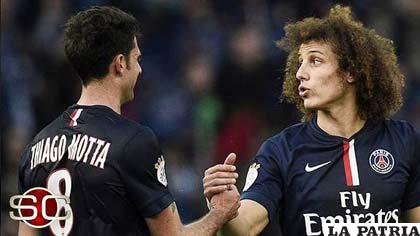 Thiago Motta y David Luiz son figuras en el PSG