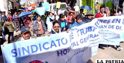 Oruro inicia movilizaciones exigiendo mejores condiciones para el Hospital General