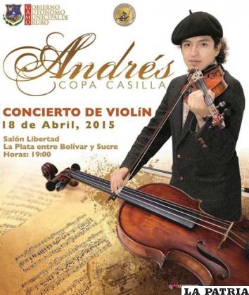 Andrés Copa en concierto de violín