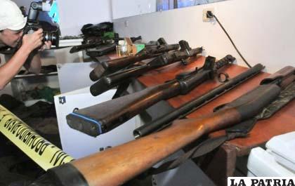 Armas incautadas en el stand de Cotas relacionadas con el caso Terrorismo