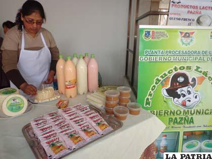 Productos elaborados por productores lecheros de Pazña