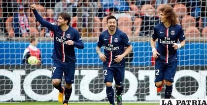 El festejo de los jugadores del PSG por la goleada ante Lille
