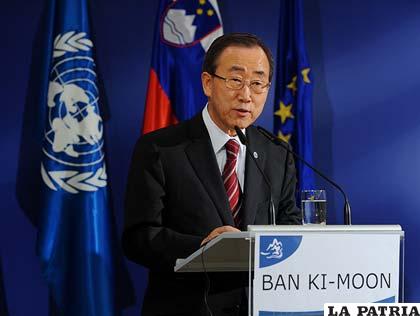 El secretario de la ONU, Ban Ki-moon