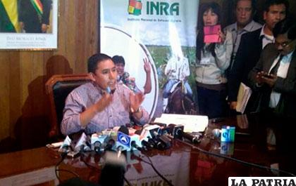 El director del Instituto Nacional de Reforma Agraria (INRA), Jorge Gómez /ANF