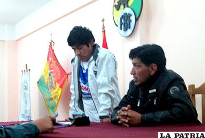 Los directivos Adolfo Choque y Erick Terán