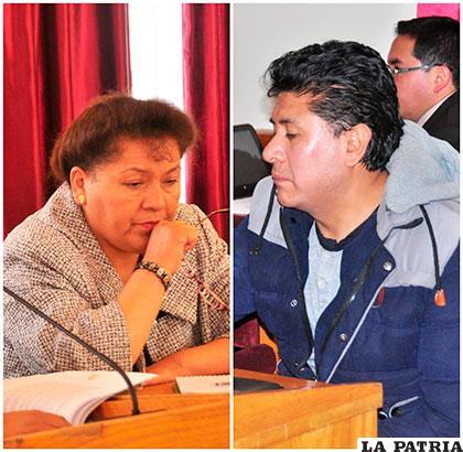(izq) Concejala Janet Ledezma (der) Concejal Saúl Aguilar