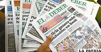 Mediante las redes sociales Twitter y Facebook se difundió un supuesto mensaje de El Deber /eldeber.com.bo