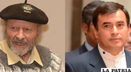 El padre jesuita Xavier Albó y el ministro Juan Ramón Quintana /ANF