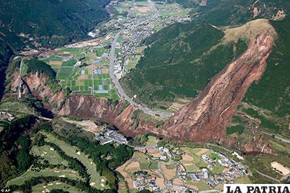 El poblado de Minamiaso, en la prefectura de Kumamoto, Japón, quedó 