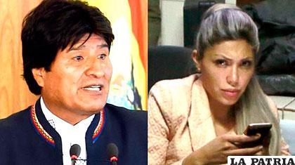 El Presidente Evo Morales y Gabriela Zapata /elcomercio.pe