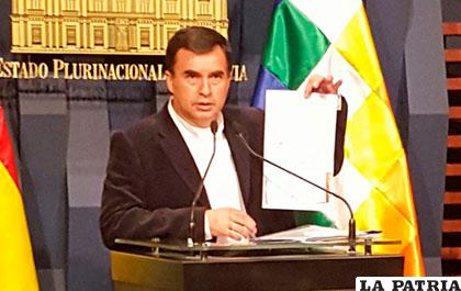 El ministro de la Presidencia, Juan Ramón Quintana /ANF