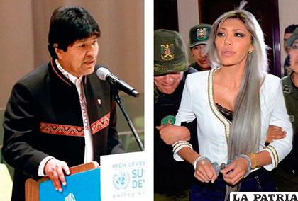 El Presidente Evo Morales y su ex pareja, Gabriela Zapata /eju.tv