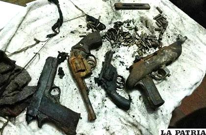 Las armas halladas en el penal de Palmasola
