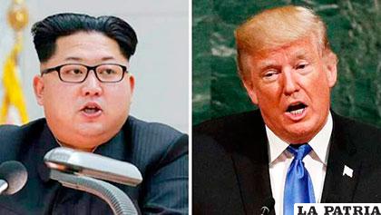 El líder norcoreano Kim Jong-un y el presidente estadounidense, Donald Trump
