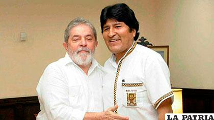 Lula y Morales en un encuentro anterior a la detención del ex presidente brasileño /Internet