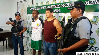 Los delincuentes fueron presentados ayer en Santa Cruz