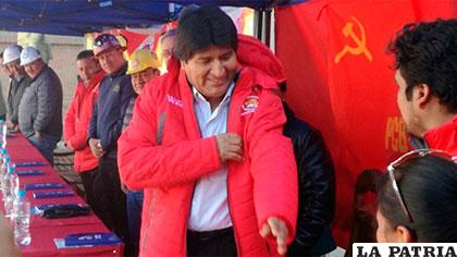 El Presidente Morales durante el acto de aniversario /ERBOL