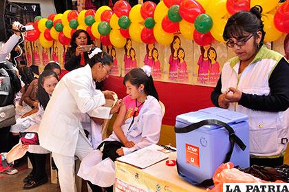 En la gestión 2017 se vacunó aproximadamente a 13.000 niñas en Oruro contra el VPH /Archivo