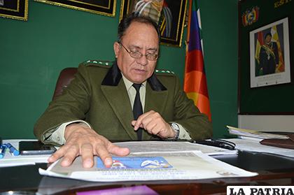 El Comandante de la Policía, coronel José Pizarro Montaño /Alex Zambrana - LA PATRIA