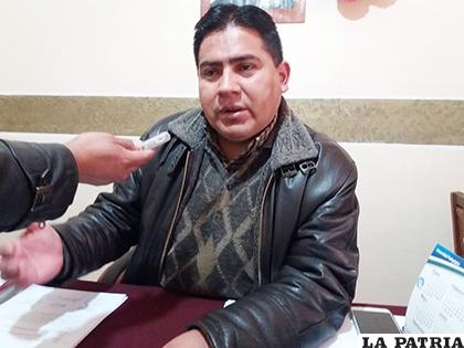 Ejecutivo del magisterio urbano de Oruro, Rimmy Gonzales /LA PATRIA/ARCHIVO