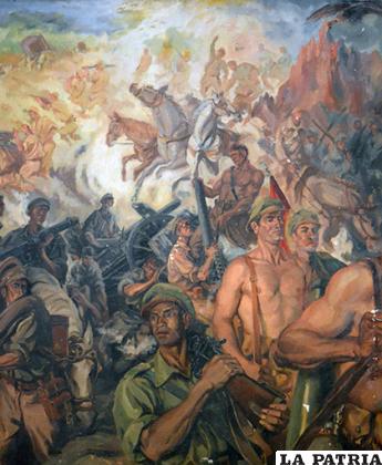 3. Fortaleza del Pueblo, oleo-lienzo. 1942 Colección: Museo Histórico Militar del Colegio Militar ´Gualberto Villarroel´