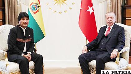 Morales junto a su homólogo de Turquía / Presidencia de Turquía