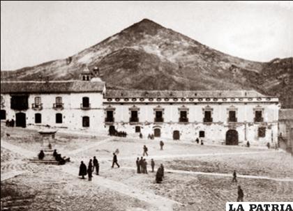 Primera Casa de moneda y Cajas Reales antes de su remodelación, c 1861. Imagen Archivo Casa Bolívar, Potosí