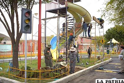 El nuevo tobogán que está en el parque Inti Raymi/GAMO