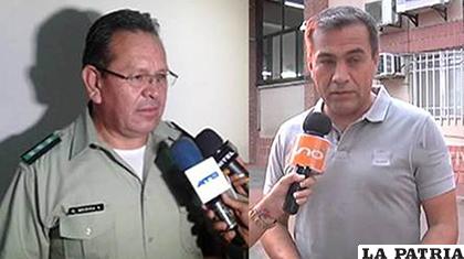 El coronel Gonzalo Medina y el capitán Fernando Moreira, inmiscuidos en supuestos nexos con el narcotráfico /LOS TIEMPOS