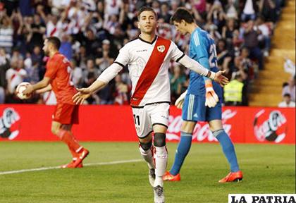 Adrian Embarba anotó el gol del triunfo de Rayo Vallecano ante Real Madrid /as.com