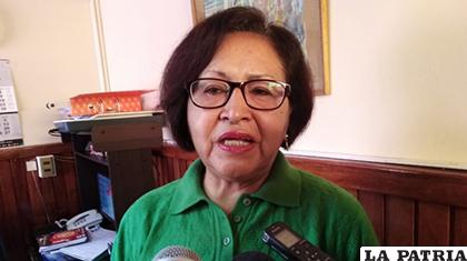La profesora Vilma Plata en la Casa Social del Magisterio/ ANF