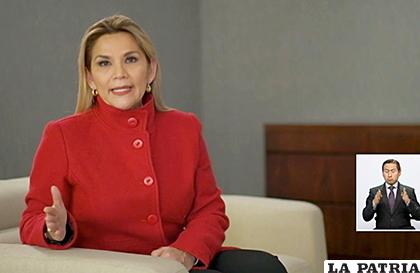 La Presidente Áñez anunció que el beneficio se amplia para más personas /ABI