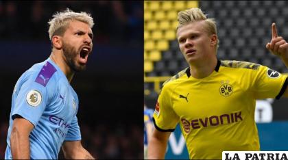 Un partidazo entre dos grandes goleadores, Agüero y Haaland /Getty Images