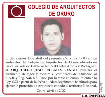 ARQ. DIEGO JESÚS ROSALES RENGEL 