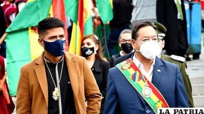 El Presidente Luis Arce y el presidente de la Cámara de Senadores, Andrónico Rodríguez /Facebook Andrónico Rodríguez