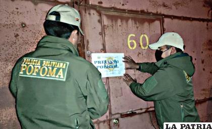 Policías de Pofoma realizaron el precintado del lugar/  Policía