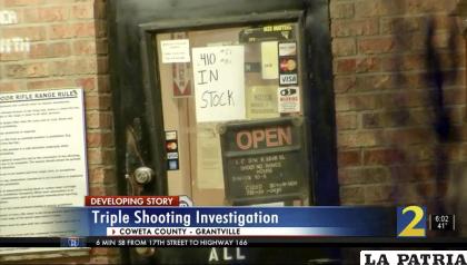 Una fotografía proporcionada por el canal de televisión WSB-TV muestra la entrada del tiro de campo Lock Stock & Barrel Shooting /WSB-TV vía AP