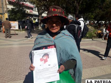 La madre pide a la sociedad algún dato del paradero de su hija 
/LA PATRIA
