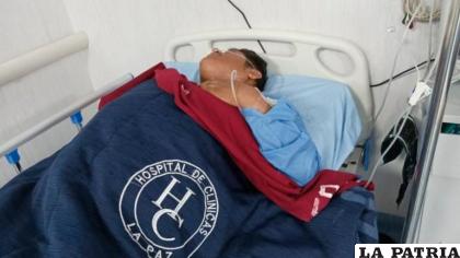 César Apaza, el dirigente cocalero de Adepcoca, internado en el Hospital de Clínicas /RR.SS.