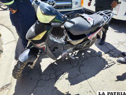 La motociclista fue evacuada al Hospital Obrero /Cortesía