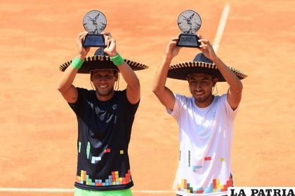 Los tenistas bolivianos Federico Zeballos y Boris Arias /México City Open
