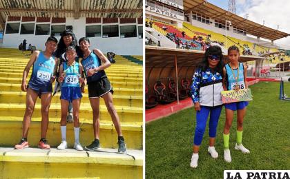 Heydi Coca junto a Nemia Coca, los tres deportistas orureños que destacaron /LA PATRIA